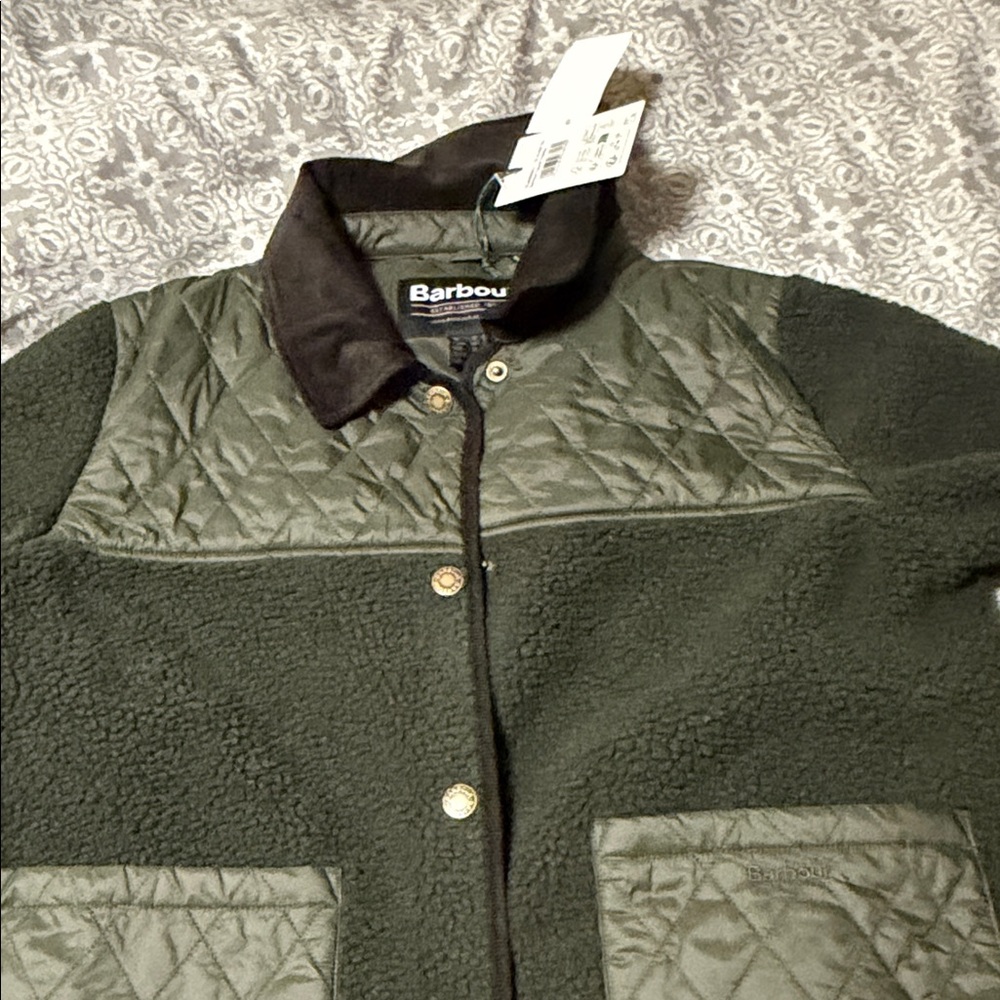 Barbour Olive Quilted Bomber Jacket
